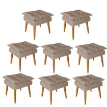 Kit 08 Puff Puf Banqueta Opala Para Quarto Sala Recepção Suede Capuccino - Ninho Decor Kit 08 Puff Puf Banqueta Opala Para Quarto Sala Recepção Suede Capuccino - Ninho Decor