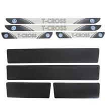 Kit 08 Soleira Protetor Porta Vw T-cross 2019 2020 - Preto - MAF Calotas