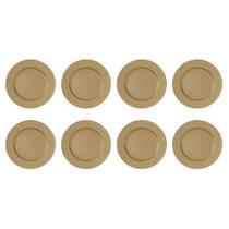 Kit 08 Sousplat Redondos Dourados Lisos em Polipropileno 33cm Mesa Posta Chique Decoração de Festa Kit 08 Sousplat Redondos Dourados Lisos em Polipropileno 33cm Mesa Posta Chique Decoração de Festa