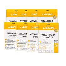 Kit 08 Suplemento Lavitan Vitamina D3 2000 UI 30 Comp Cimed Sabor:Sem sabor