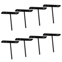 Kit 08 Suportes De Refletor Led Canhão de Luz Fachada Banner Base Estaca Jardim Iluminação