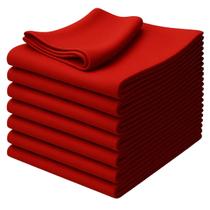 Kit 08 Unidades - Pano De Prato Copa Luxo KazzaVip Sacaria 95% Algodão Linha Cores 50cmx70cm Bainha 4 Lados Liso Vermelho