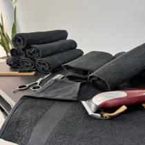 Kit 08 Unidades - Toalha de Rosto KazzaVip Felpuda 100% Algodão Linha Salao Profissional 44cmx75cm Preto Kit 08 Unidades - Toalha de Rosto KazzaVip Felpuda 100% Algodão Linha Salao Profissional 44cmx75cm Preto