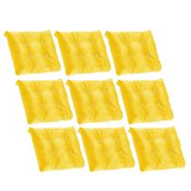 Kit 09 Almofada Com Botão Strass Para Poltrona Costela com Enchimento Suede Amarelo - Ahazzo Móveis