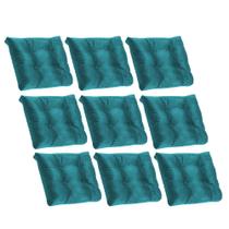 Kit 09 Almofada Para Poltrona Costela com Enchimento Suede Azul Turquesa - Ahazzo Móveis