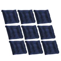 Kit 09 Almofada Para Poltrona Costela com Enchimento Tecido Sintético Azul Marinho - Ahazzo Móveis