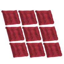 Kit 09 Almofada Para Poltrona Costela com Enchimento Tecido Sintético Vermelho - Ahazzo Móveis