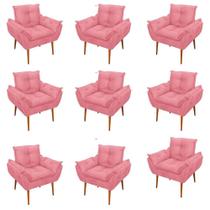 Kit 09 Cadeiras Poltronas Opala Clinica Salão Balaqui Decor Cor:rosa Kit 09 Cadeiras Poltronas Opala Clinica Salão Balaqui Decor Cor:rosa