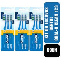 Kit 09 Escovas Dental Oral-B Clean 123