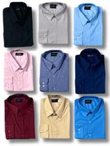 KIT 09 peças - Camisa Social Manga Longa Slim e Tipo Linho (sem branco e azul bebê)