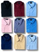 KIT 09 peças - Camisa Social Manga Longa Slim e Tipo Linho (sem branco e cinza)