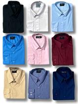 KIT 09 peças - Camisa Social Manga Longa Slim e Tipo Linho (sem cinza e linho azul claro)