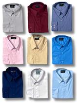 KIT 09 peças - Camisa Social Manga Longa Slim e Tipo Linho (sem preto e linho azul claro)