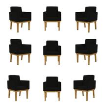 Kit 09 Poltronas Decorativa Reforçada Balaqui Decor Cor:preto