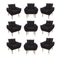 Kit 09 Poltronas Decorativas Opala Para Clínica E Salão Suede Preto Balaqui Decor Kit 09 Poltronas Decorativas Opala Para Clínica E Salão Suede Preto Balaqui Decor