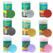 Kit 09 Potes de Glitter Escolar PVC Metálico Brilho Poliéster Pote 3g Make+ Purpurina Brilho em Pó Neon Unhas Kit 09 Potes de Glitter Escolar PVC Metálico Brilho Poliéster Pote 3g Make+ Purpurina Brilho em Pó Neon Unhas