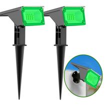 Kit 1/2/3/4 Refletor Ecoforce Solar 6 Leds 50x Mais Forte Dual Verde Ambar Amarela Spot Jardim Luminária Chão Parede