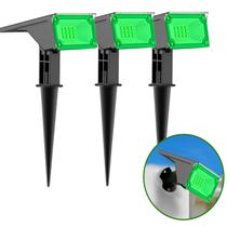 Kit 1/2/3/4 Refletor Ecoforce Solar 6 Leds 50x Mais Forte Dual Verde Ambar Amarela Spot Jardim Luminária Chão Parede
