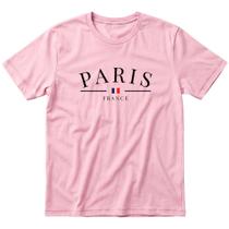 Kit 1, 2 Ou 3 Camisetas Paris 100% Algodão Premium Unissex Costura Reforçada Ombro A Ombro Blusa