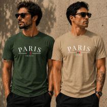 Kit 1, 2 Ou 3 Camisetas Paris 100% Algodão Premium Unissex Costura Reforçada Ombro A Ombro Blusa Kit 1, 2 Ou 3 Camisetas Paris 100% Algodão Premium Unissex Costura Reforçada Ombro A Ombro Blusa