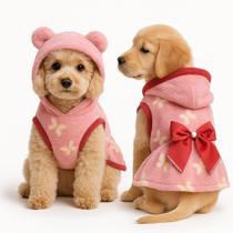 Kit 1-2 Roupa Roupinha Vestido Inverno Frio Soft para Cachorro e Gato Inverno Diversas Estampas