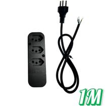 Kit 1-3 Tomada 3 Pinos 10A-20A /2200W Com Cabo 1M, 2M OU 3M Soutimes