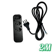 Kit 1-3 Tomada 3 Pinos 10A-20A /2200W Com Cabo 1M, 2M OU 3M Soutimes