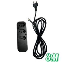 Kit 1-3 Tomada 3 Pinos 10A-20A /2200W Com Cabo 1M, 2M OU 3M Soutimes
