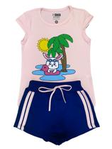 Kit 1 a 5 Conjuntos De Roupa Infantil Camiseta Japonesa + Shorts Saia Menina - Tamanho 1 ao 8 Anos - Mais Vendidos Coleçao Poofy
