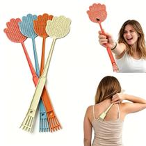Kit 1 a 5 Mata Mosca e Coçador de Costas 2 em 1 Mãozinha Portátil Multifuncional Acessório Leve
