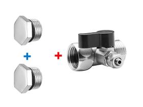 KIT 1 Adaptador 1/2x1/2 para Mangueira 1/4 Com 2 Tampão