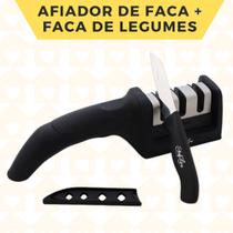 Kit 1 Afiador Chefline Com Lamina Inox 3 Fases + 1 - Faca 3"