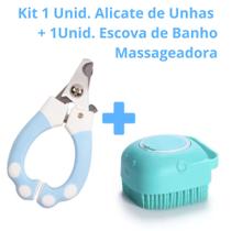 Kit 1 Alicate Corta Unhas + 1 Escova Banho Massageadora Pet Cachorro e Gatos Kit 1 Alicate Corta Unhas + 1 Escova Banho Massageadora Pet Cachorro e Gatos