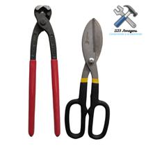 Kit-1 Alicate Torquês Torquesa Armador 10"Pol+1 Tesoura Funileiro Profissional 25 Cm 10” Pol Fertak