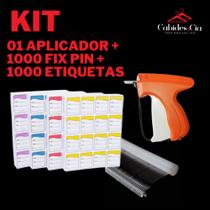 Kit 1 Aplicador + 1000 Pinos + 1000 Etiquetas P/ Roupas