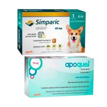 Kit 1 Apoquel 16mg e 1 Simparic 40mg 10,1 a 20kg