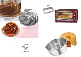 Kit 1 Assadeira Retangular Para Forno Elétrico + 1 Forma Vulcão Decorada + 1 Forma Redonda De Bolo