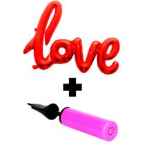 Kit 1 Balão Love + 1 Mini Bomba P/ Inflar Bexiga Kit 1 Balão Love + 1 Mini Bomba P/ Inflar Bexiga
