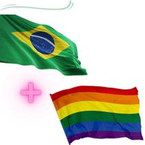 KIT - 1 Bandeira do BRASIL + 1 Bandeira GAY KIT - 1 Bandeira do BRASIL + 1 Bandeira GAY