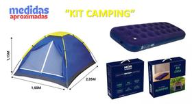 Kit - 1 Barraca de Camping Iglu 3 Pessoas MOR + 1 Colchão Inflável Solteiro com Inflador MOR