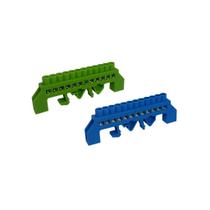 Kit 1 Barramento Neutro + 1 Barramento Terra 12 Entradas c/ Proteção HC-008 80A Kit 1 Barramento Neutro + 1 Barramento Terra 12 Entradas c/ Proteção HC-008 80A