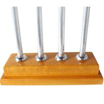 Kit -1 Base de Quatro Furo + 4 Mastro + 4 Ponteira 02 + 4 Canopla 01 + 8 Presilhas