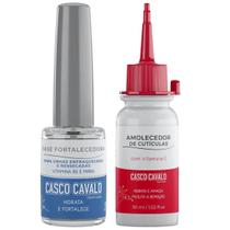 Kit 1 Base Fortalecedora 8ml + 1 Amolecedor De Cutículas 30ml Casco Cavalo