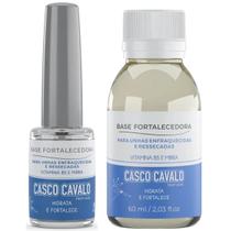 Kit 1 Base Fortalecedora 8ml + 1 Refil Base Fortalecedora 60ml Casco Cavalo