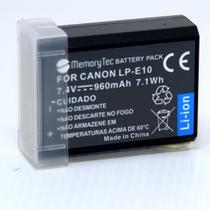 Kit 1 Bateria LP-E10 MemoryTec + Carregador Compatível com Canon SLR 1100D 1200D 1300D / T3 / T5 / T6 / T7 / T100 / X50 / X70