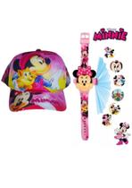 Kit 1 Boné Minnie 1 Relógio Digital Infantil Menina Kit 1 Boné Minnie 1 Relógio Digital Infantil Menina