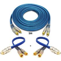 Kit 1 Cabo Rca 5 M + 2 Y Dupla Blindagem Cobre Banhado Ouro Kit 1 Cabo Rca 5 M + 2 Y Dupla Blindagem Cobre Banhado Ouro