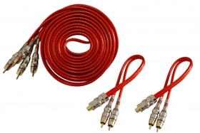 Kit 1 Cabo Rca 5m + 2 Cabos Y 2 Macho 1 Fem TRIPLA BLINDAGEM