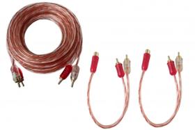 Kit 1 Cabo Rca Injetado 5m + 2 Cabos Y 2 Macho/1 F blindado
