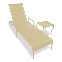 Kit 1 Cadeira para Piscina Reclinável Catar + Mesa de Centro